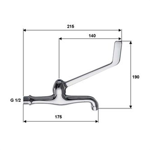 Elbow Lever Medical Bib Tap - (Single Tap)